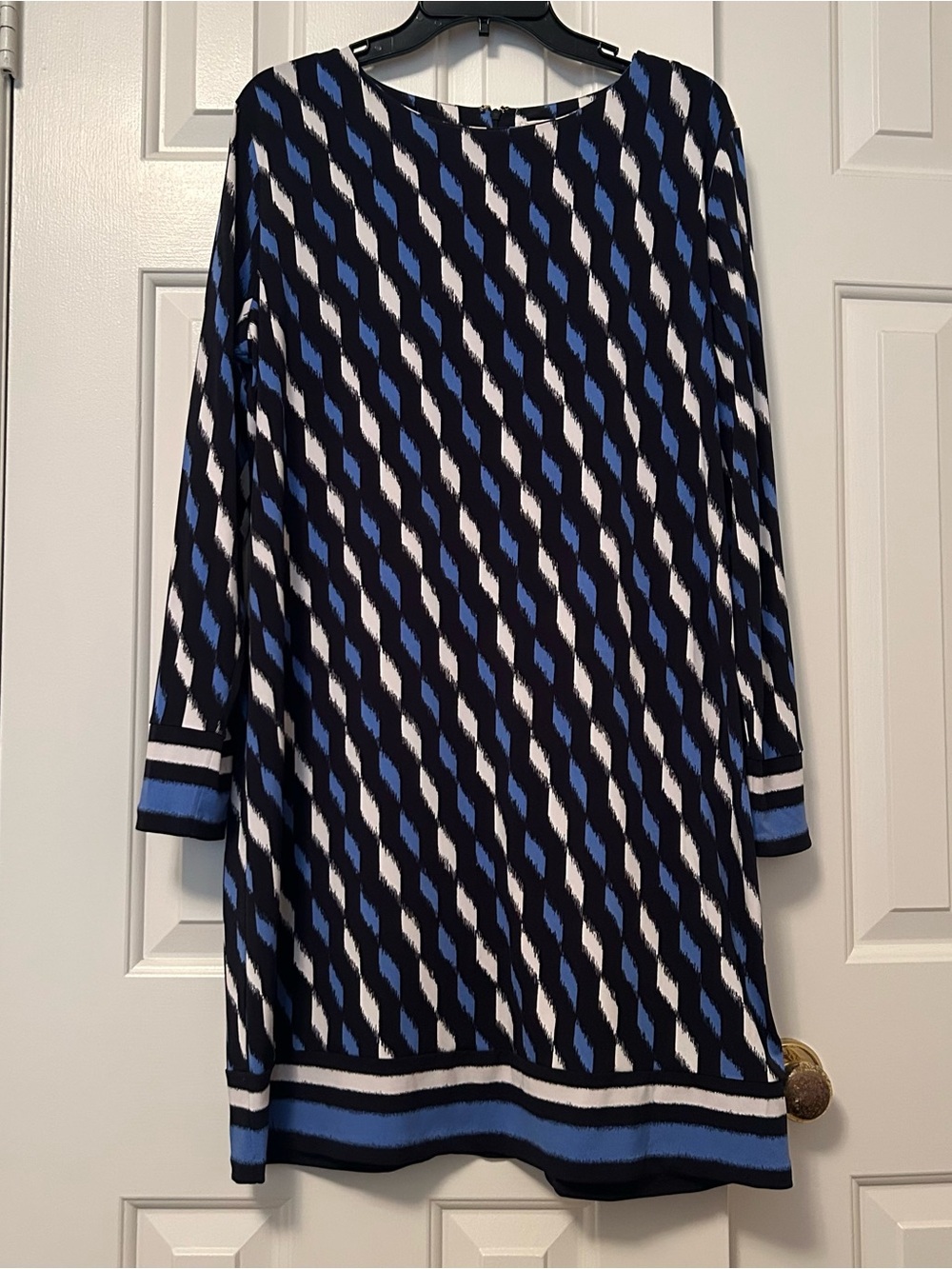 Michael Kors Women's Long Sleeve Geometric Knee-Length Sheath Dress Size XL